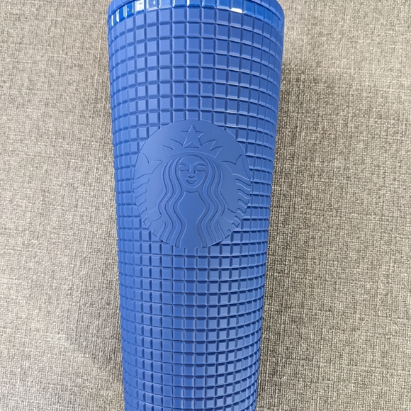 Starbucks Mexico blue grid venti plastic cup BNWT